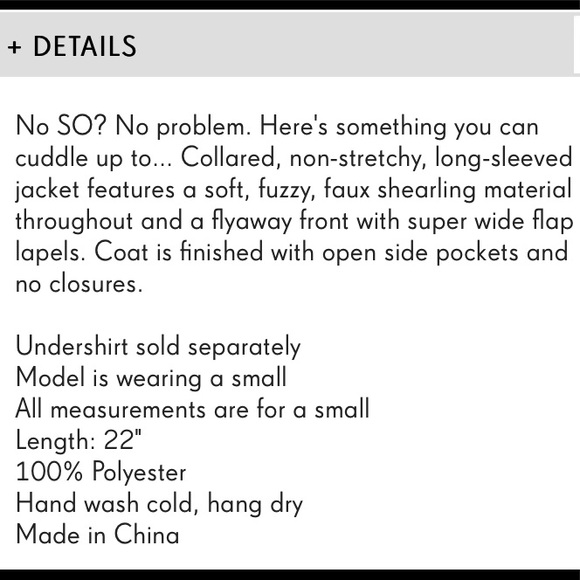 EUC Soft Faux Shearling Jacket Size Medium - Picture 6 of 6